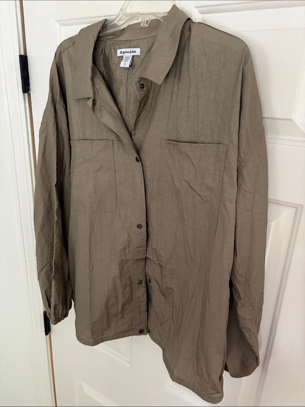 Athleta Women's Taupe Button-Down Shirt